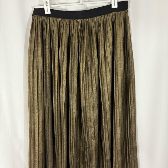 Ruff Hewn Grey Gold Shimmer Elastic Waist Skirt - Picture 4 of 6